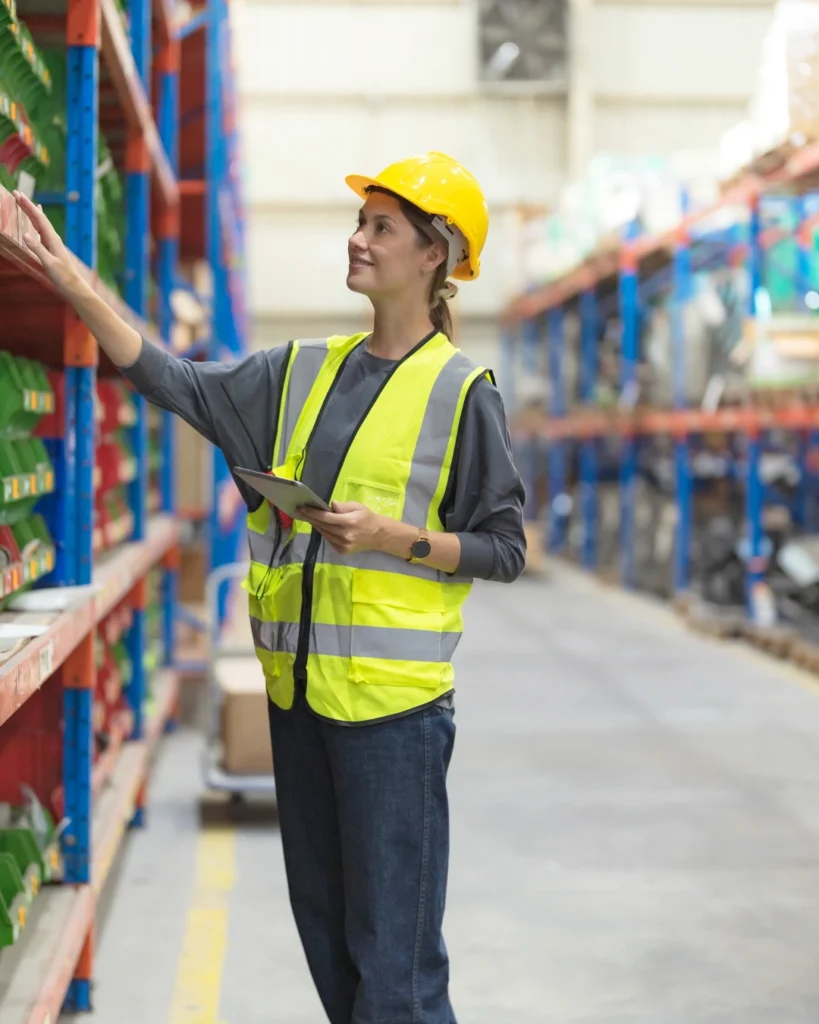 warehouse worker checking inventory